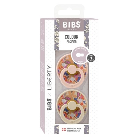 BIBS X LIBERTY, Pack de 2 Colour , Taille 1 (0-6 mois), Rond - Latex