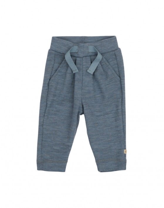 Pantalon bébé à cordon de serrage en 100% laine mérinos