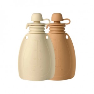 Mininor, pochette à smoothie avec cuillère 2-pack, 120 ml, Soft rabbit/Roe Deer