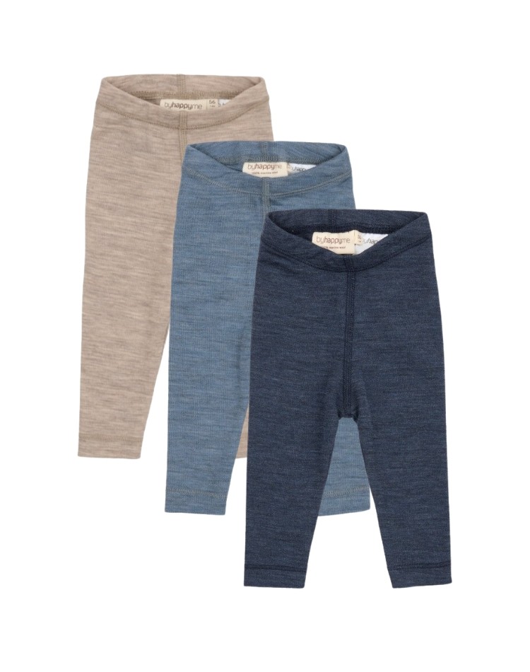 Legging van 100% merinowol voor baby's en kinderen, 3-pack