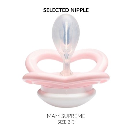 MAM Supreme,  Maat 2 (6-16m), Symmetrisch - Silicone, Gepersonaliseerde spenen