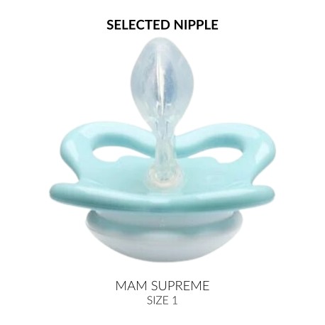 MAM Supreme,  Maat 1 (0-6m), Symmetrisch - Silicone, Gepersonaliseerde spenen