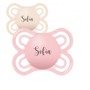 MAM Perfect,  Maat 1 (0-6m), Symmetrisch - Silicone, Gepersonaliseerde spenen