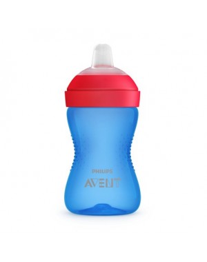 Philips Avent, Weicher Becher mit Trinkschnabel, bissfest,  Blau/Rot , Ab 9 Mon.