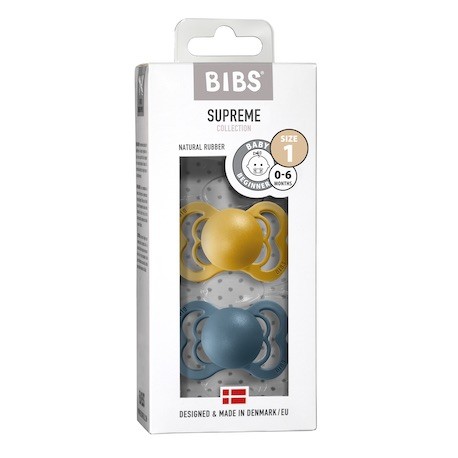 BIBS Supreme - 2er Pack,  Gr. 1 (0-6 Mon.), Symmetrisch - Latex