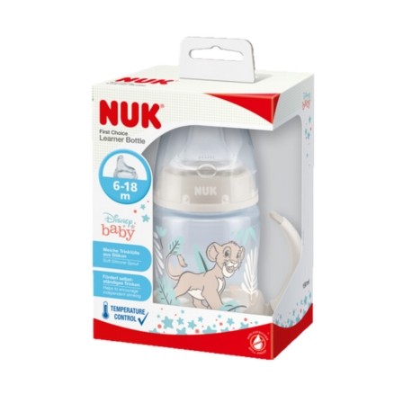 NUK First Choice+ Learner Bottle, Babyflasche, 150 ml, Lion King