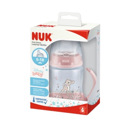 NUK First Choice+ Learner Bottle, Babyflasche, 150 ml, Bambi