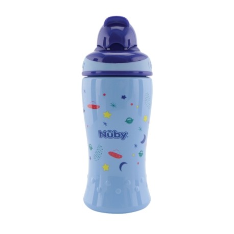 Nüby, Trinkflasche mit Strohhalm, Blue