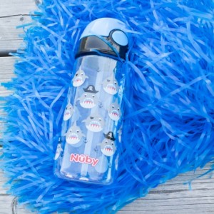 Nüby, Trinkflasche mit Druckknopf, Blue