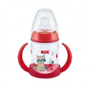 NUK First Choice+ Learner Bottle, Babyflasche, 150 ml, Racoon