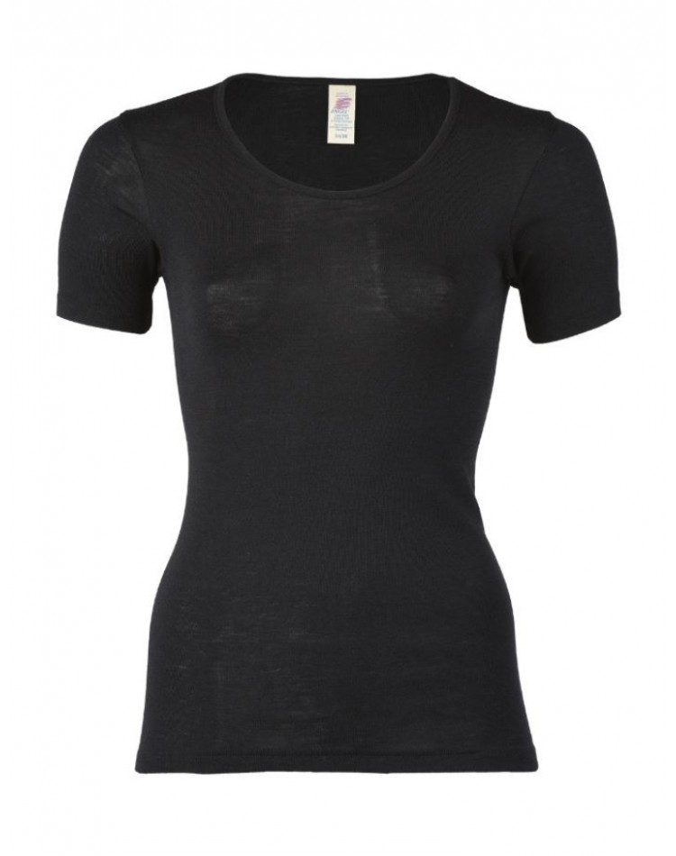 Damen T-Shirt aus Merinowolle, Black