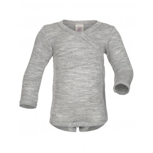 Merinowolle-Body, Light grey mélange