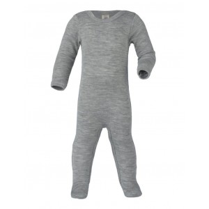 Einteiler aus Merinowolle, Light grey mélange