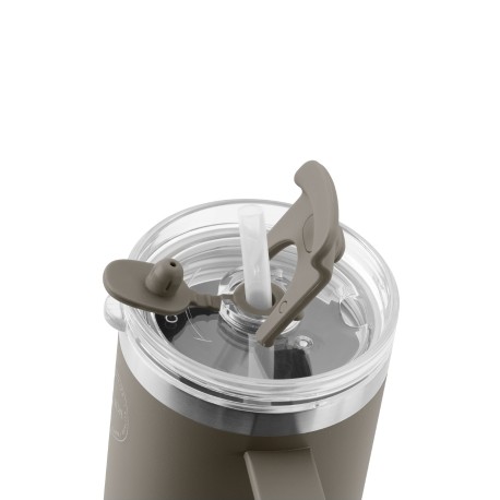 AYA&IDA, Thermobecher mit Strohhalm, To-go-Becher, 885 ml, Driftwood