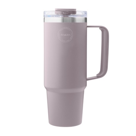 AYA&IDA, Thermobecher mit Strohhalm, To-go-Becher, 885 ml, Lavender