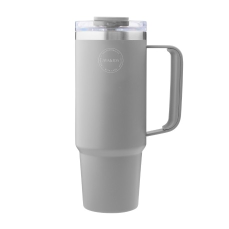 AYA&IDA, Thermobecher mit Strohhalm, To-go-Becher, 885 ml, Light Grey