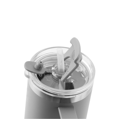 AYA&IDA, Thermobecher mit Strohhalm, To-go-Becher, 885 ml, Light Grey