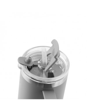 AYA&IDA, Thermobecher mit Strohhalm, To-go-Becher, 885 ml, Light Grey