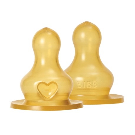 BIBS Bottle Nipple, Flaschensauger - 2er-Set, Latex, Slow Flow