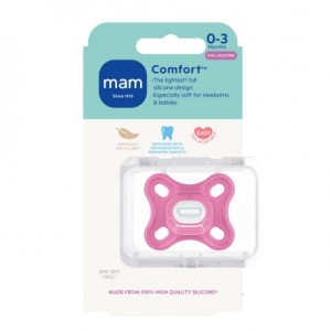 MAM Comfort 1er-Pack, Größe 0 (0-3 Monate), symmetrisch - Silikon