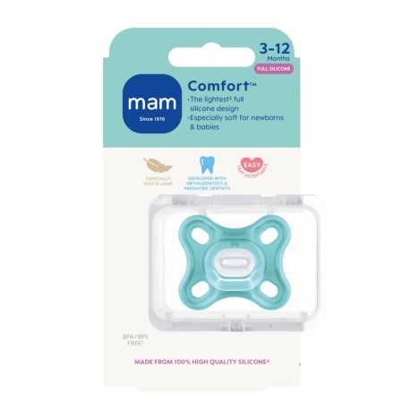 MAM Comfort 1er-Pack, Größe 0 (0-3 Monate), symmetrisch - Silikon