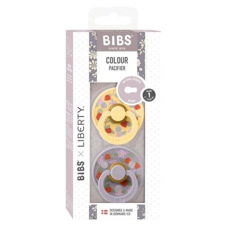 BIBS X LIBERTY, Colour 2er-Pack, Größe 1 (0-6 Monate), Rund - Latex