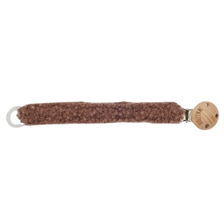 Smallstuff, Schnullerkette, Bouclé-Merinowolle, Rose Brown