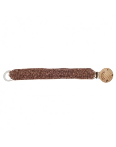 Smallstuff, Schnullerkette, Bouclé-Merinowolle, Rose Brown