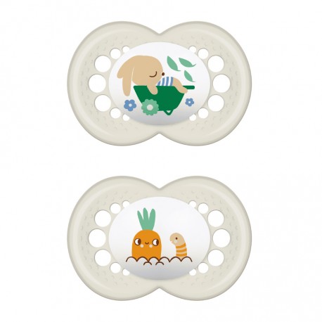 Babyudstyr? Mam Original 2-pack - silikonesutter med søde designs