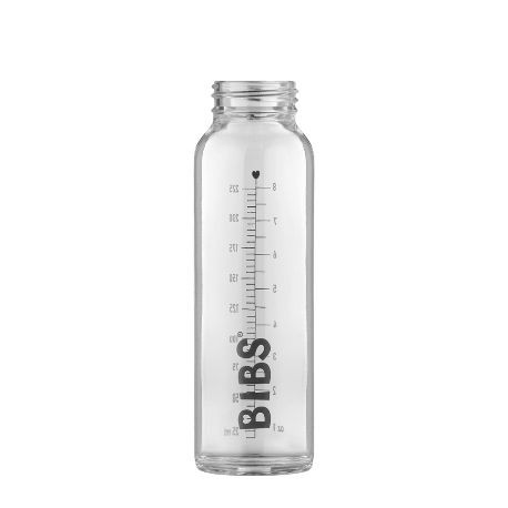 Se Bibs Glass Bottle, Sutteflaske I Glas, Del Af Et Sæt, 225 Ml. hos byhappyme.com