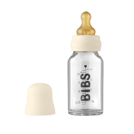 Billede af Bibs Baby Glass Bottle, Sutteflaske - Komplet Sæt, 110 Ml.