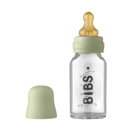 Se Bibs Baby Glass Bottle, Sutteflaske - Komplet Sæt, 110 Ml hos byhappyme.com