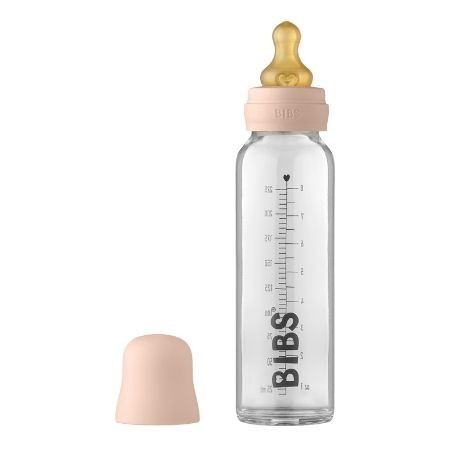 Se BIBS Bottle - Komplet Sutteflaskesæt - Stor - 225 ml. - Blush hos byhappyme.com