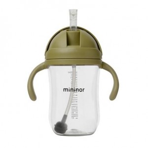 MININOR,  Sugerørskop - drypfri, 330 ml, Mosgrøn
