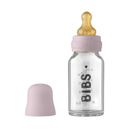 Billede af Bibs Baby Glass Bottle, Sutteflaske - Komplet Sæt, 110 Ml. hos byhappyme.com
