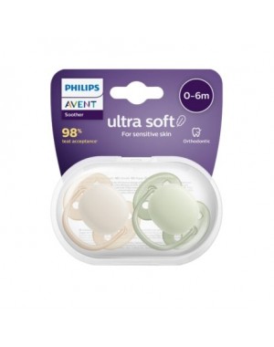 PHILIPS AVENT Ultra Soft, Str. 1 (0-6 mdr.), Symmetrisk - Silikone