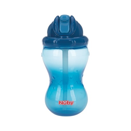 Billede af Nüby, No-spill Flaske Med Sugerør, 12+ Mdr., Blue