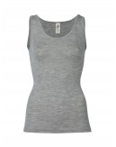 Dame top i merinould, Light grey mélange