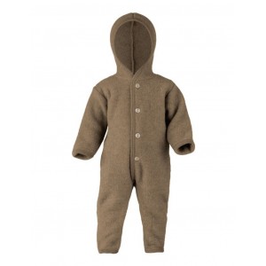 Heldragt i 100% merino uld til baby, Walnut mélange