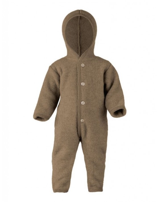 Heldragt i 100% merino uld til baby, Walnut mélange