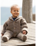 Heldragt i 100% merino uld til baby, Walnut mélange