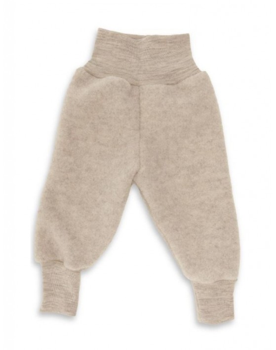 Bukser i 100% merino uld til baby, Sand mélange