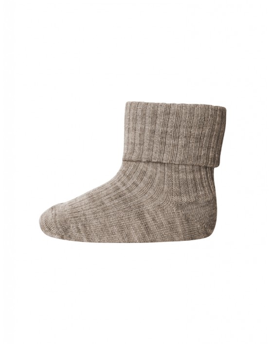 Baby ankel strømper i merino uld med ombuk, OEKO-TEX®,