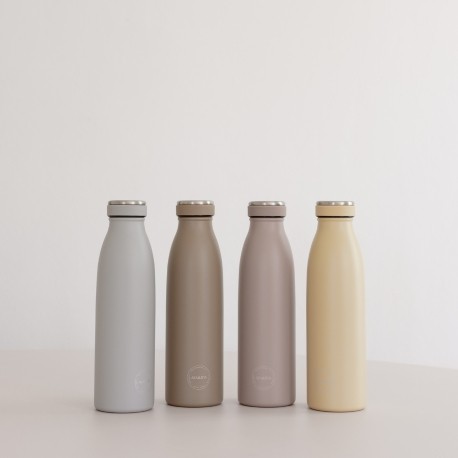 Aya&Ida, Drinking Bottle, Drikkeflaske med låg, 500 ml, Dusty brown