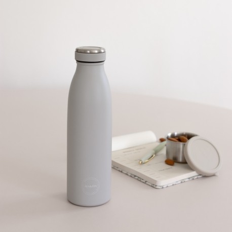 Aya&Ida, Drinking Bottle, Drikkeflaske med låg, 500 ml, Light grey