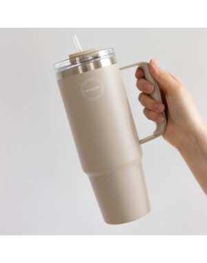 AYA&IDA, Thermo Cup with Straw, To-go Cup, 885 ml, Cream Beige