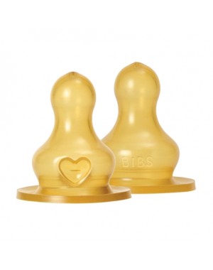 BIBS Bottle Nipple, Flaskesut - 2-pak, Latex, Slow Flow