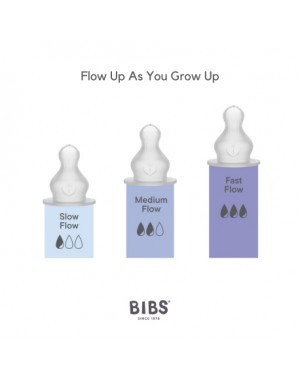 BIBS Bottle Nipple, Flaskesut - 2-pak, Silicone, Slow Flow