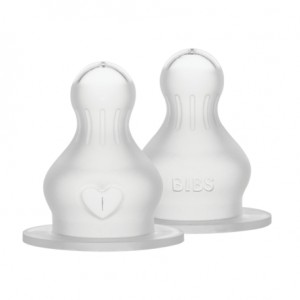 BIBS Bottle Nipple, Flaskesut - 2-pak, Silicone, Slow Flow