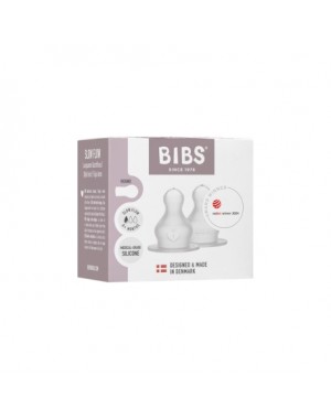 BIBS Bottle Nipple, Flaskesut - 2-pak, Silicone, Slow Flow